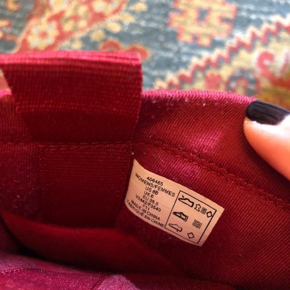 Lands End Red Suede Winter Snow Boots Fleece Lined Ladies Boots SZ 8 - Picture 4 of 12